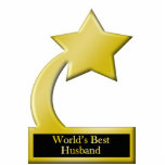 World's Best Husband, Gold Star Award Trophy photo sculptures