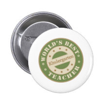 Worlds Best Kindergarten Teacher Pinback Button