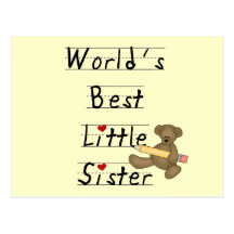 World's Best Little Sister Tshirts and Gifts Postcards