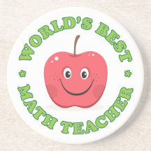 Worlds best math teacher sandstone coaster