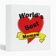 World's Best Memaw 3 Ring Binder
