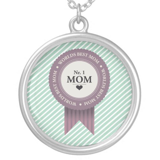 WORLDS BEST MOM BADGE PURPLE PENDANTS