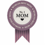 WORLDS BEST MOM BADGE PURPLE photo sculptures