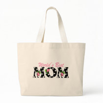 World's Best Mom Black with Pink Tulips Bag