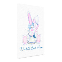 World's Best Mom (bunnies) Stretched Canvas Prints
