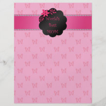 World's best mom pink butterflies personalized flyer