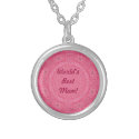 World&#39;s Best Mom Pink Necklace