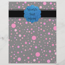 World's best mom pink polka dots personalized flyer