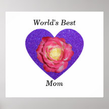 World's best mom pink rose print