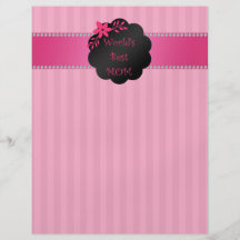 World's best mom pink stripes custom flyer