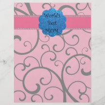World's best mom pink swirls flyer design