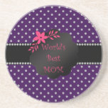World's best mom purple diamonds coasters