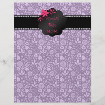 World's best mom purple flowers personalized flyer