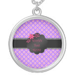 World's best mom purple heart polka dots jewelry