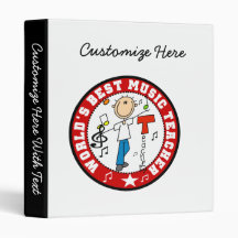 World's Best Music Teacher 3 Ring Binder