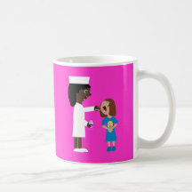 World's Best Nurse Cute Cartoon Nurse & Child Coffee Mugs