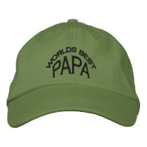 World's Best Papa Hat (dark letters) Embroidered Hat