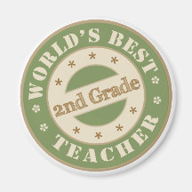 Worlds Best Second Grade Teacher Fridge Magnet