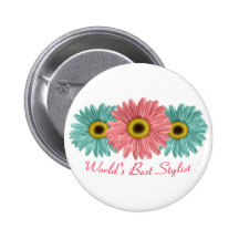 World's Best Stylist Pinback Buttons