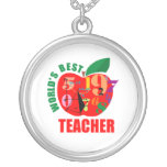 World's Best Teacher Apple Custom Necklace