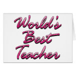 World's Best Teacher-Pink Greeting Cards