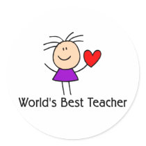 World's Best Teacher Round Stickers