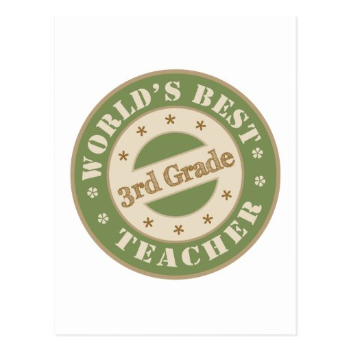 Worlds Best Third Grade Teacher Postcards