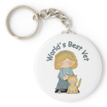 World's Best Vet - Blonde Hair Key Chains