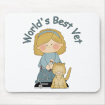 World's Best Vet - Blonde Hair Mousepads