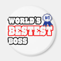 World's Bestest Boss Fridge Magnets