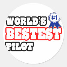 World's Bestest Pilot Round Stickers