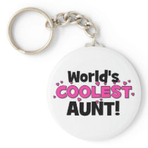 World's Coolest Aunt!  Great gift for Auntie To Be Keychains