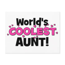 World's Coolest Aunt!  Great gift for Auntie To Be Post Card
