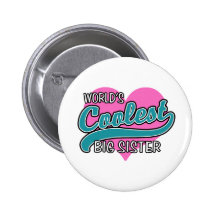 World's Coolest Big Sister Pin