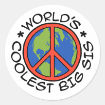 World's Coolest Big Sister Round Stickers
