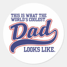 World's Coolest Dad Round Stickers