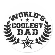 World's Coolest Dad Round Sticker