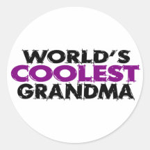Worlds Coolest Grandma Round Sticker