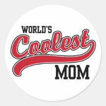 World's Coolest Mom Round Sticker