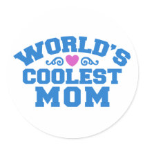 World's Coolest Mom Round Stickers