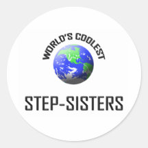 World's Coolest Step-Sisters Round Sticker