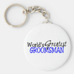 Worlds Greastest Groomsman Blue Black Key Chains