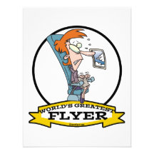 WORLDS GREATEST AIRPLANE FLYER WOMEN CARTOON CUSTOM INVITE