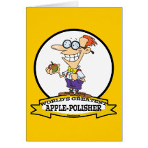 WORLDS GREATEST APPLE POLISHER CARTOON CARD