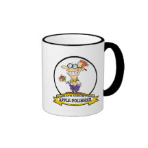 WORLDS GREATEST APPLE POLISHER CARTOON COFFEE MUG