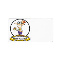 WORLDS GREATEST APPLE POLISHER CARTOON LABELS