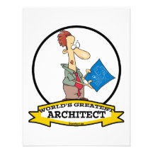 WORLDS GREATEST ARCHITECT MEN CARTOON PERSONALIZED ANNOUNCEMENTS