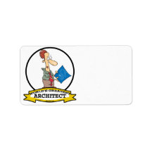 WORLDS GREATEST ARCHITECT MEN CARTOON ADDRESS LABEL