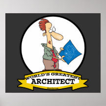 WORLDS GREATEST ARCHITECT MEN CARTOON PRINT