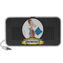 WORLDS GREATEST ARCHITECT MEN CARTOON LAPTOP SPEAKERS